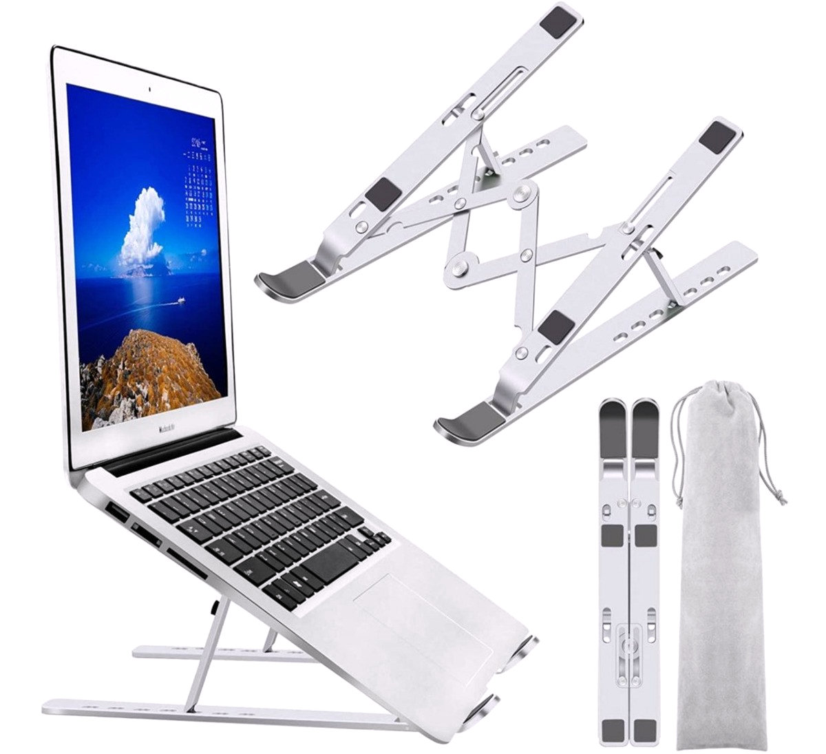 Suporte notebook aluminio articulado dobrável ergonomico