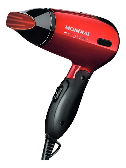 Secador cabelo mini mondial churrasqueira max travel sc-10 vermelho bivolt