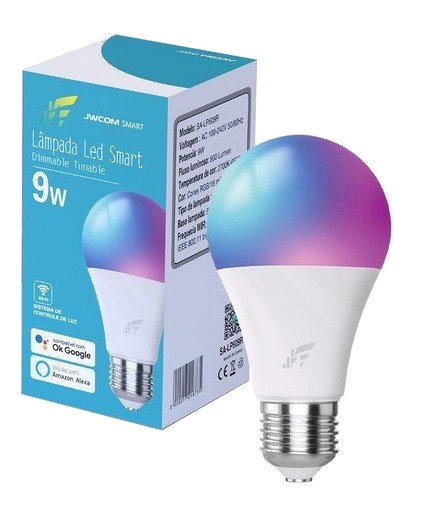 Lâmpada smart alexa rgb led wifi 10w google inteligente nova