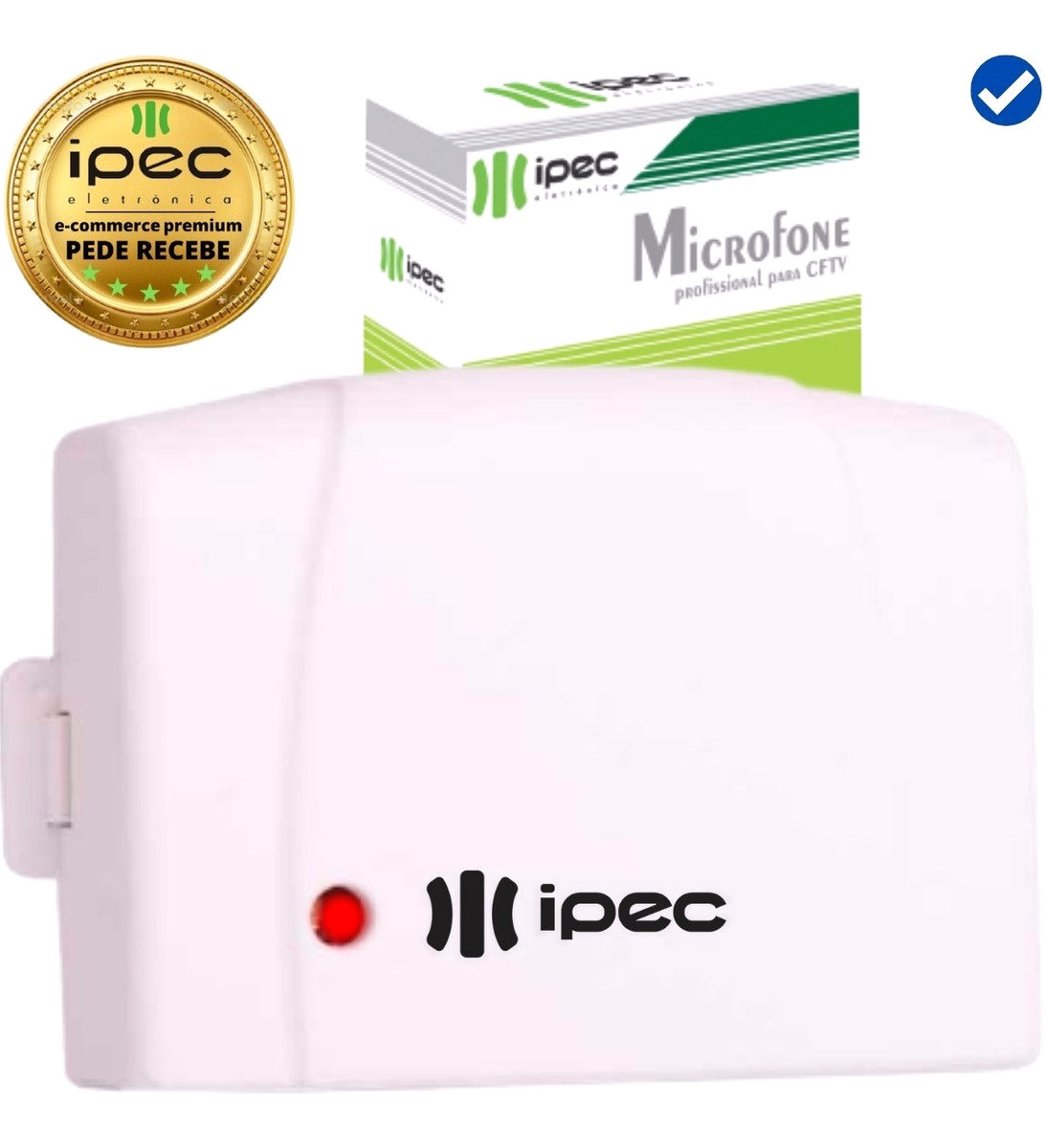 Microfone profissional para dvr cftv captura som 30m  