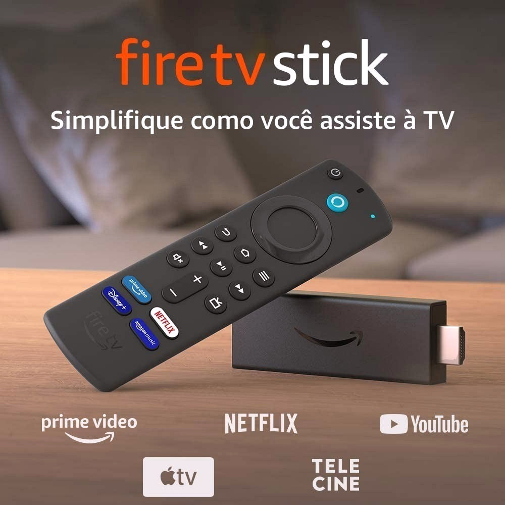 Fire TV Stick 3 geração de voz Full HD 8GB preto lacrado