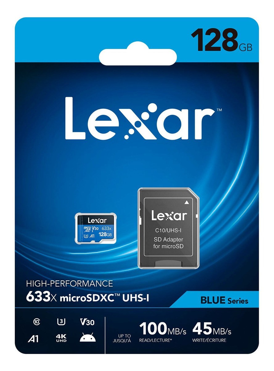 Cartão de memória 128gb Micro Sdxc Lexar Microsd 100mbs E Adaptador original
