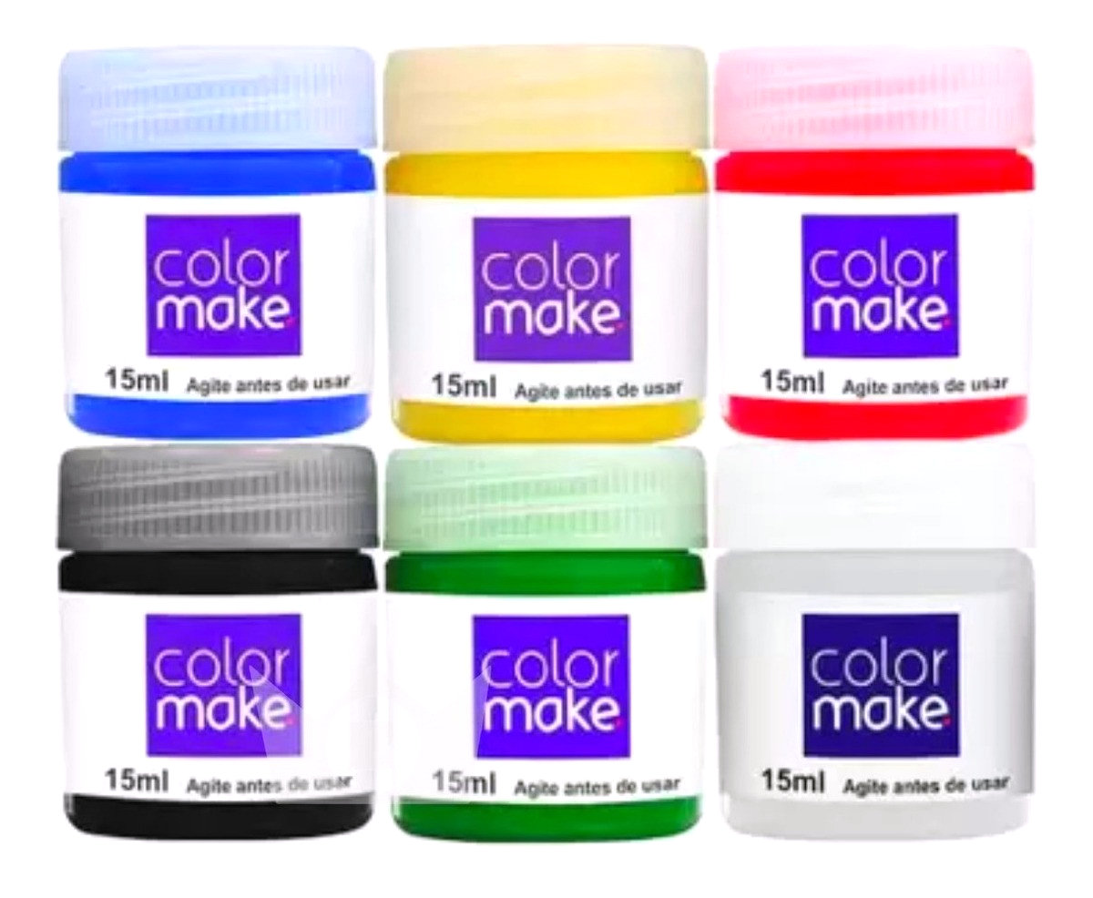 Tinta facial color make liquida com 06 cores + pincel