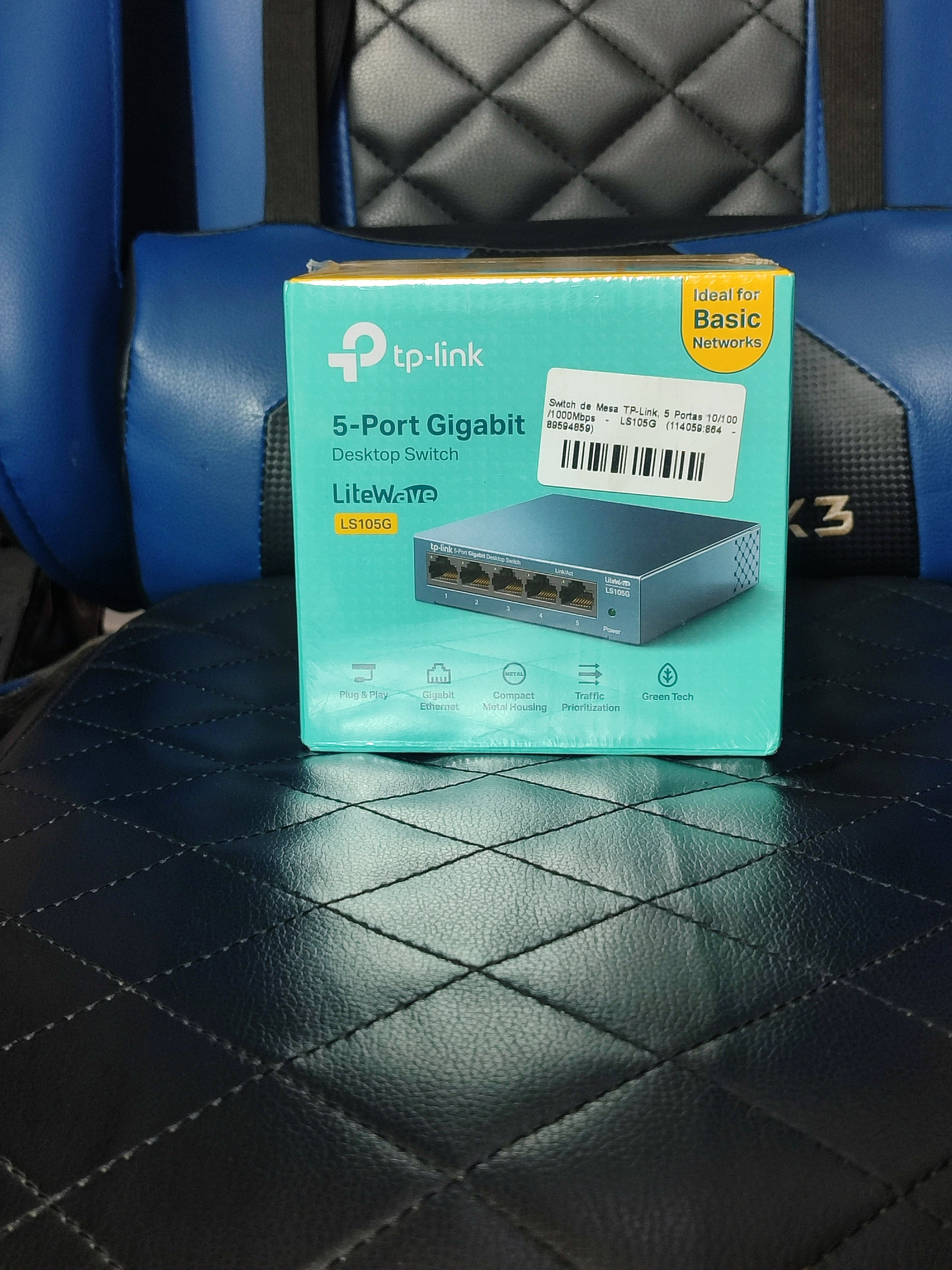 Switch gigabit 5 portas 10/100/1000 não gerenciável Ls105G Tp Link