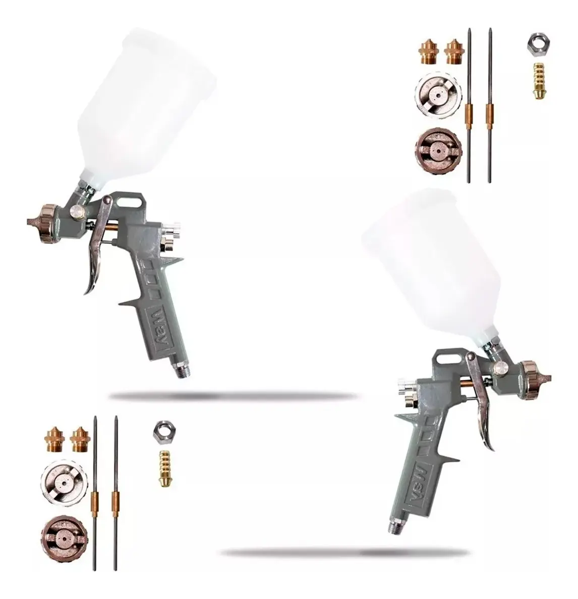 Pistola de Pintura por Gravidade 600ml com 3 Bicos Intercambiáveis