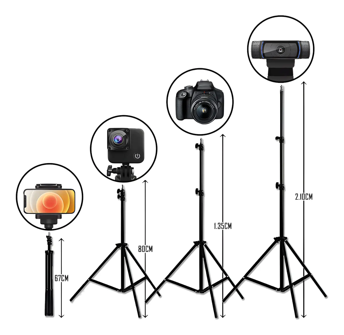 Tripé de iluminação para estúdio fotografico video 2 metros