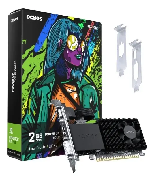 NVIDIA  Placa de Vídeo PCYES GT 710 2GB DDR3 64 Bits GeForce 