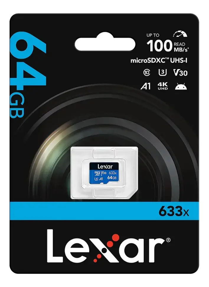 Cartão de Memória Lexar High Performance 633x Micro SD 64GB