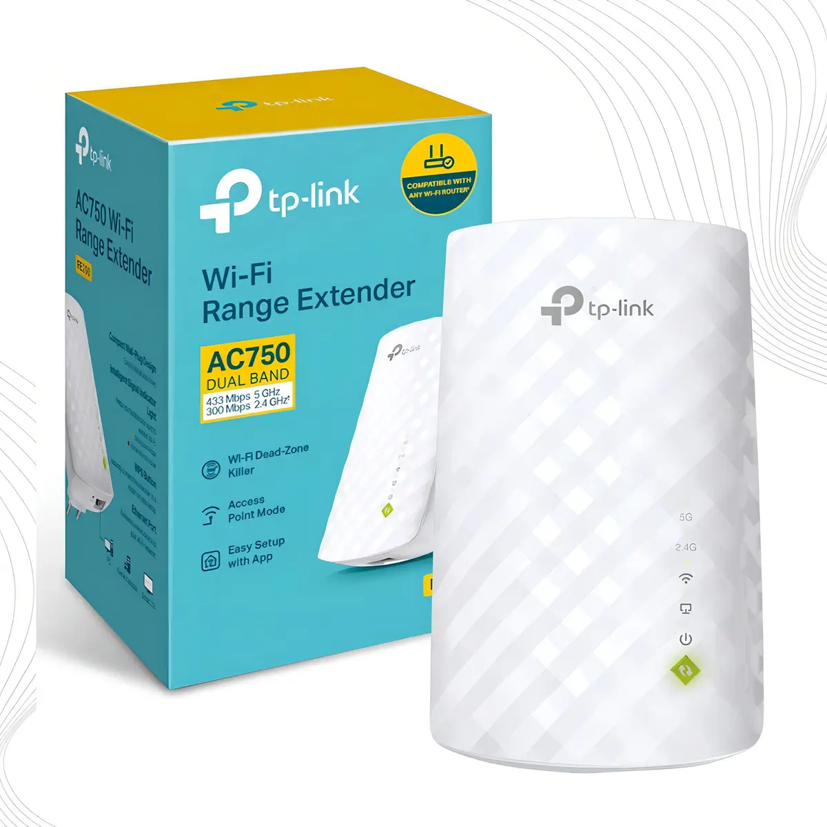Repetidor de Sinal Wireless Wi-Fi 750Mbps TP-Link RE-200