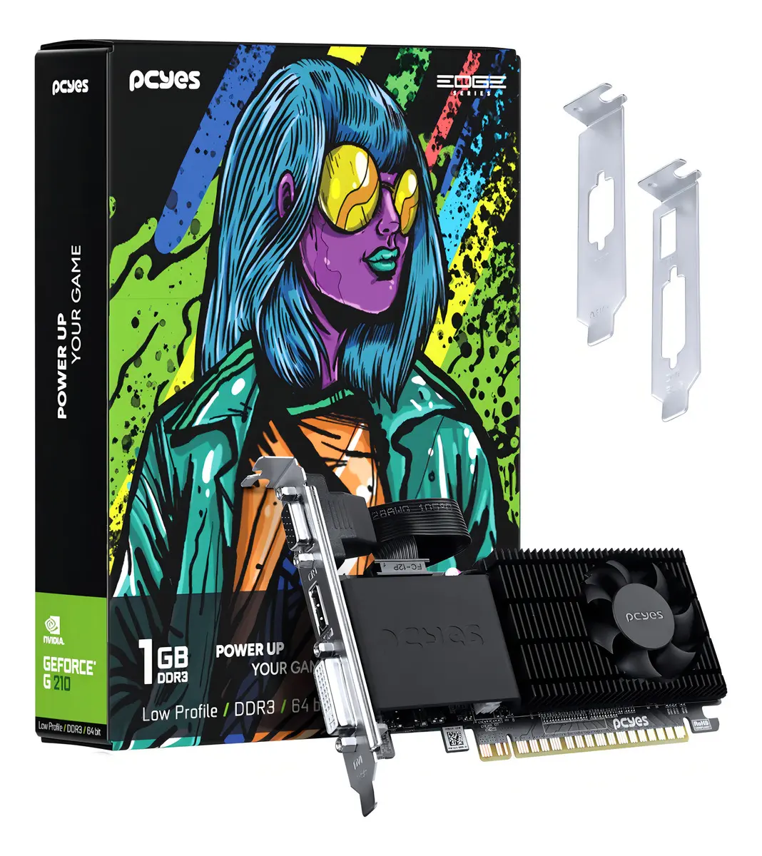 Placa de Vídeo PCYes GeForce G210 1GB DDR3 64 Bits