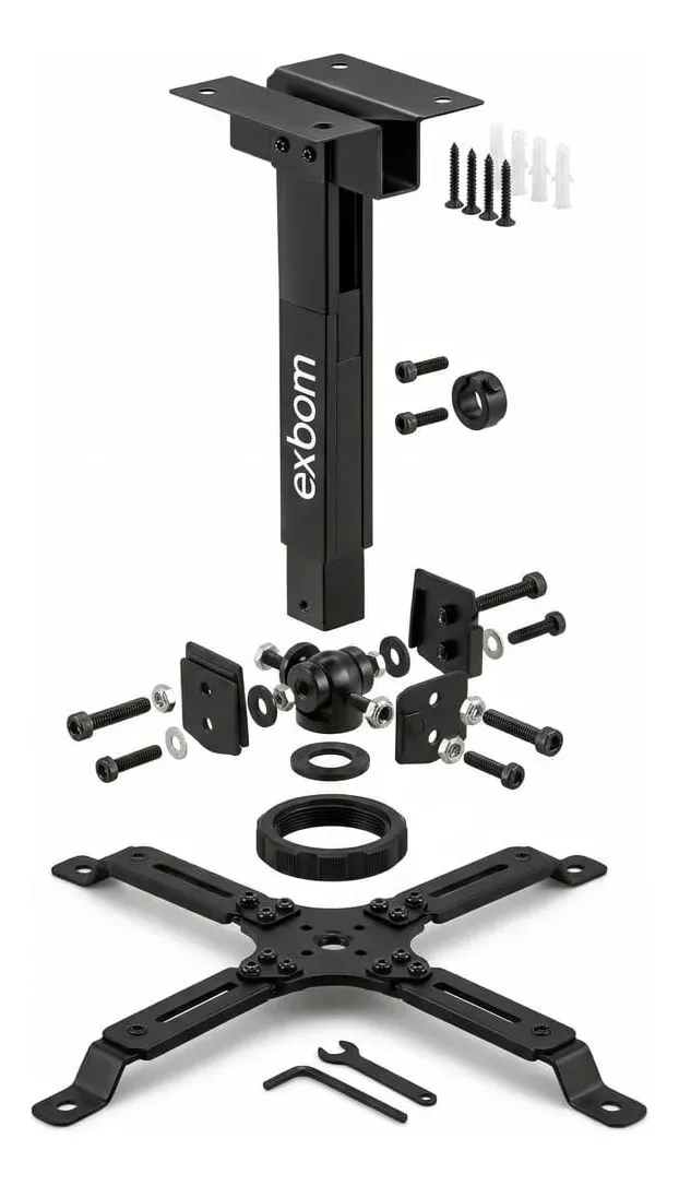 Suporte Universal para Projetor Exbom Preto Regulável  parede e teto até 25kg