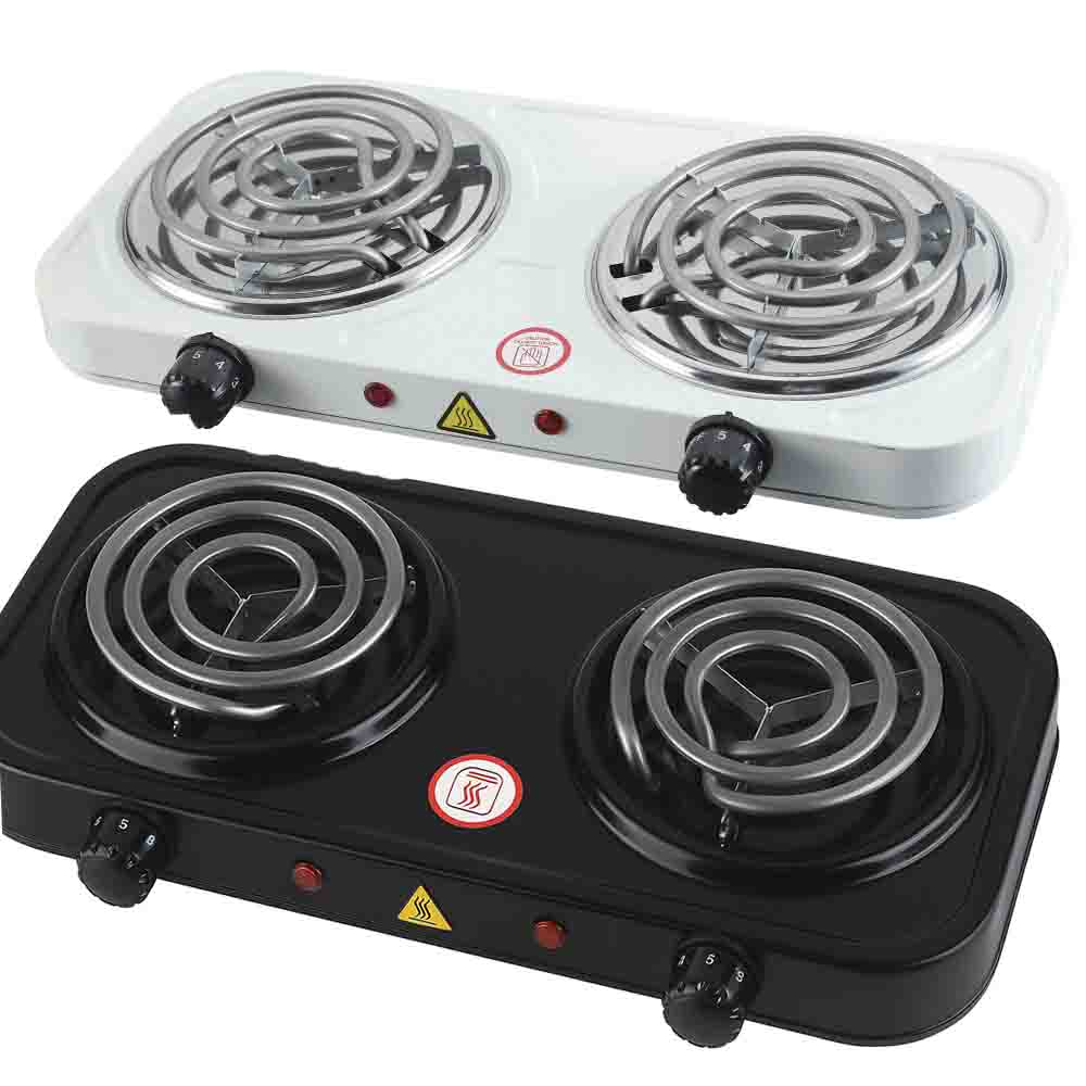 Fogareiro Fogão Portátil Elétrico 2 Bocas 2000W Preto